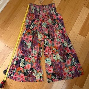 NWT NATURAL LIFE Colorful Floral Womens Palazzo Pant Large